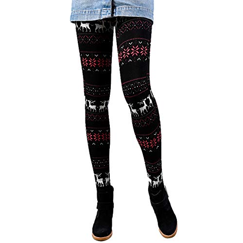 Libella Winterleggings Skinny Thermoleggings Laufhose Norweger mit Weihnachtsmotiven Teddy-Innenfleece Frauen/Mädchen 4145B von Libella