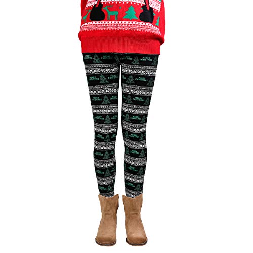 Libella Winterleggings Skinny Thermoleggings Laufhose Norweger mit Weihnachtsmotiven Teddy-Innenfleece Frauen/Mädchen 4145E von Libella