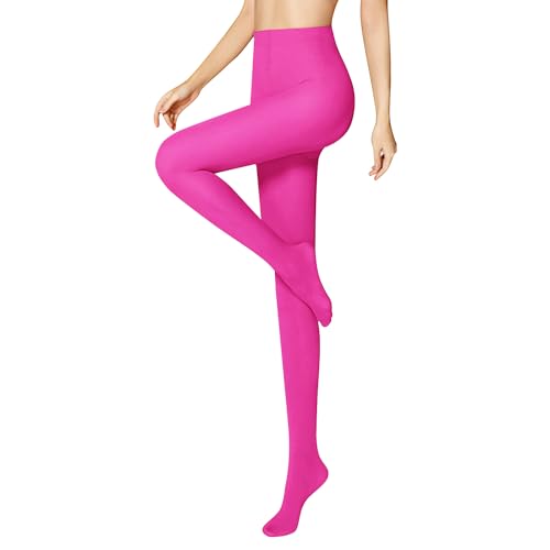 Libella bunte Strumpfhose Damen blickdichte Feinstrumpfhose für Damen Mikrofaser 80 DEN in Klassischen und Trendfarben Pink L von Libella
