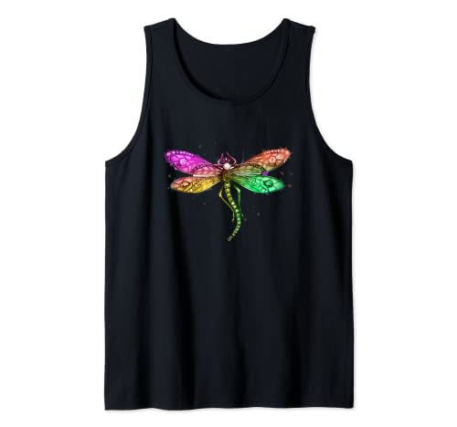 Buntes Tier Fliegen Damen Herren Motiv Schöne Kunst Libelle Tank Top von Libellen Design Frauen Kinder Männer Insekt Deko