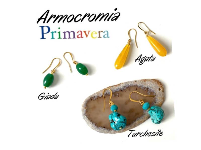 Armocromia Primavera - Grün, Türkis, Gelb, Orange Handgefertigt Mit Halbedelsteinen Geschenkidee Für Damen Frühlingspalette von Liberamente1gioielli