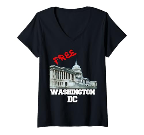 Damen Freie Hauptstadt der Vereinigten Staaten von Washington DC T-Shirt mit V-Ausschnitt Damen Freie Hauptstadt der Vereinigten Staaten von Washington DC T-Shirt mit V-Ausschnitt von Liberate DC