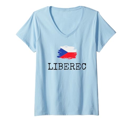Damen Liberec Stadt Tschechien Land Familienausflug Herren Damen T-Shirt mit V-Ausschnitt von Liberec Czech Republic Vacation Czech Traveling
