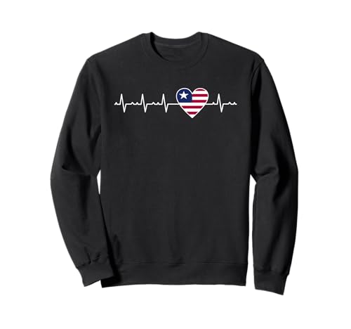 Liberia Heartbeat Apparel Patriotic Liberian Herren Damen Sweatshirt Liberia Heartbeat Apparel Patriotic Liberian Herren Damen Sweatshirt von Liberia Flag Designs Proud Liberian Roots
