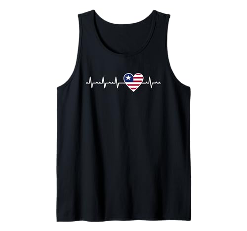 Liberia Heartbeat Apparel Patriotic Liberian Herren Damen Tank Top Liberia Heartbeat Apparel Patriotic Liberian Herren Damen Tank Top von Liberia Flag Designs Proud Liberian Roots
