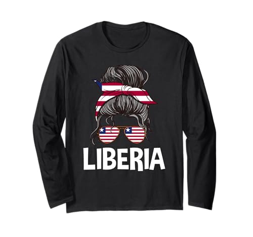 Liberia Mädchen Unordentlicher Haarknoten Liberian Woman Pride Langarmshirt Liberia Mädchen Unordentlicher Haarknoten Liberian Woman Pride Langarmshirt von Liberia Flag Designs Proud Liberian Roots