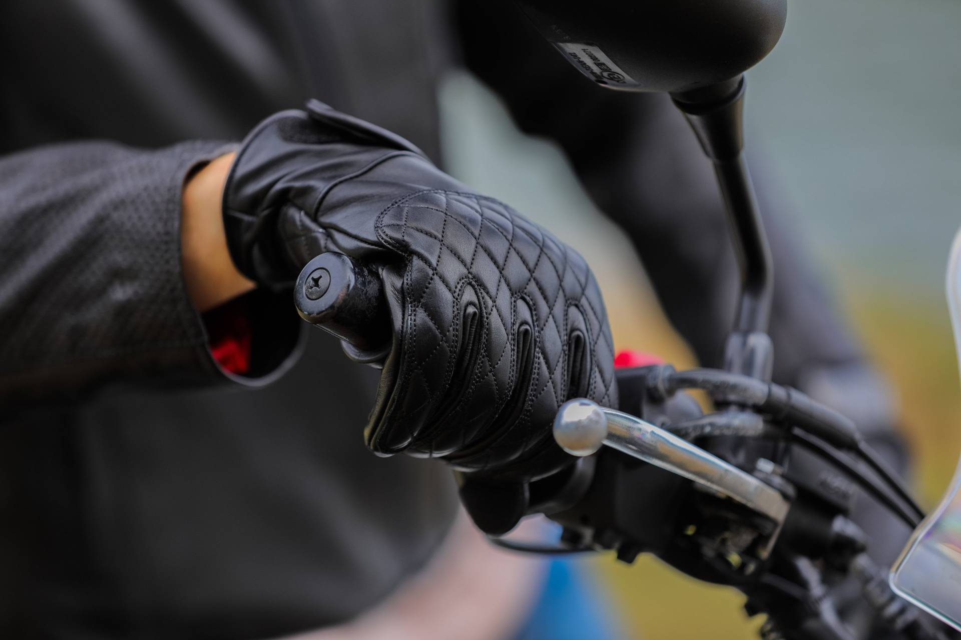 Schwarze Leder Herren Motorrad Handschuhe, Rindsleder Biker Handschuh von Libertamoto