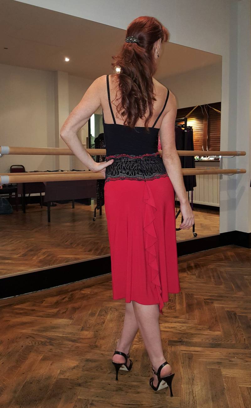 Tangokleid, Tanzkleid, Salsakleid, Rotes Kleid, Rüschenkleid - Tiziana von LibertasAtelier