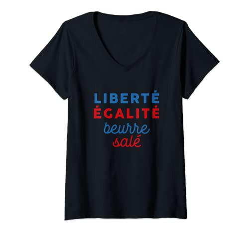 Damen Liberté égality salé butter – Bretons T-Shirt mit V-Ausschnitt Damen Liberté égality salé butter – Bretons T-Shirt mit V-Ausschnitt von Liberté égalité beurre salé