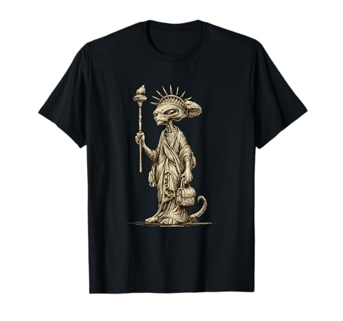 Grumpy Alien mit Freiheitsstatue für Erwachsene und Kinder T-Shirt Grumpy Alien mit Freiheitsstatue für Erwachsene und Kinder T-Shirt von Liberty Alien Outfit