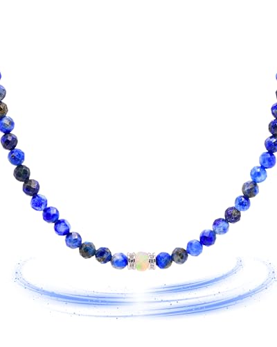 Liberty Angels - Edelstein Kette aus 925er Silber & Opal - Halskette für Damen & Herren - Naturstein Opal Kette - Heilstein Schmuck - Hochwertiger Schmuck von Liberty Angels