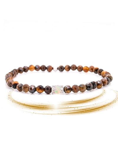 Liberty Angels - Edelstein Armband aus 925er Silber & Opal - Edelstein Armband Damen & Herren - Heilsteine Schmuck Armbänder - Hochwertiger Edelstein Schmuck - Heilstein Armband echte Steine von Liberty Angels