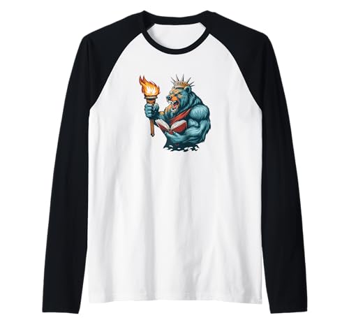 Freiheitsbär mit Freiheit für Erwachsene und Kinder Raglan von Liberty Bear Outfit