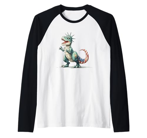 Cooler USA Dinosaurier im Liberty Style für Jungen und Mädchen Raglan von Liberty Dinosaur