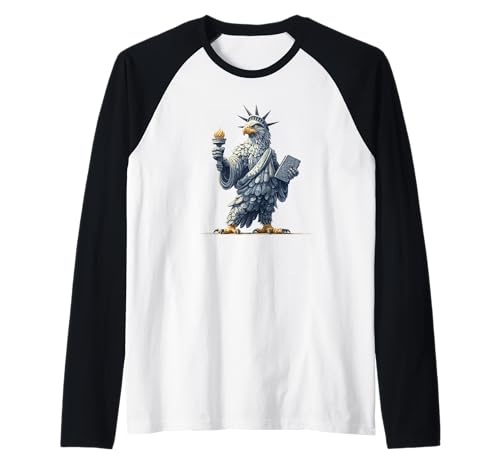 Erstaunliche Freiheitsstatue mit Adler-Kostüm für Jungen und Mädchen Raglan von Liberty Eagle Outfit