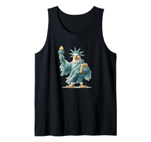 Lustiges Adler mit Freiheitsstatue Kostüm für Jungen und Mädchen Tank Top von Liberty Eagle Outfit