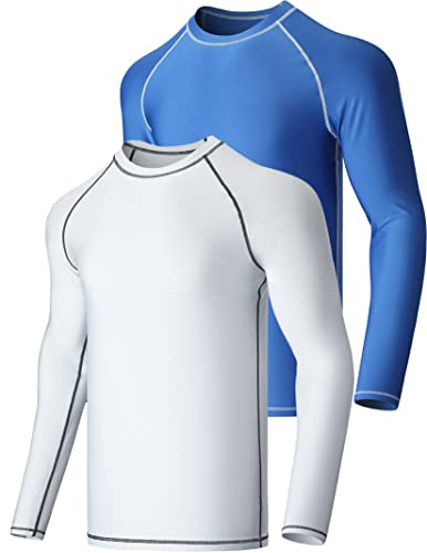 Liberty Imports 2er-Pack Herren UV Langarm Schwimmshirts Loose Fit Rashguard, Set B, XL von Liberty Imports