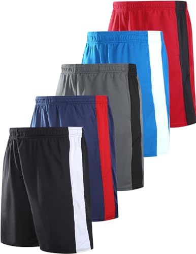 Liberty Imports Herren Sportshorts aus Mesh mit Taschen Shorts, Marineblau/Grau/Schwarz/Hellblau/Rot, M von Liberty Imports