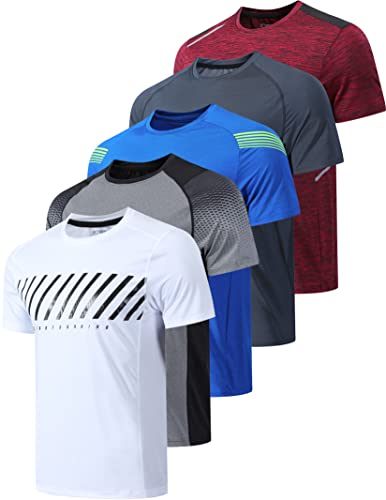 Liberty Imports Herren Sportliches Rundhalsausschnitt, kurzärmelig T-Shirt, Weiß/Grau/Blau/Anthrazit/Kastanienbraun, 58 von Liberty Imports