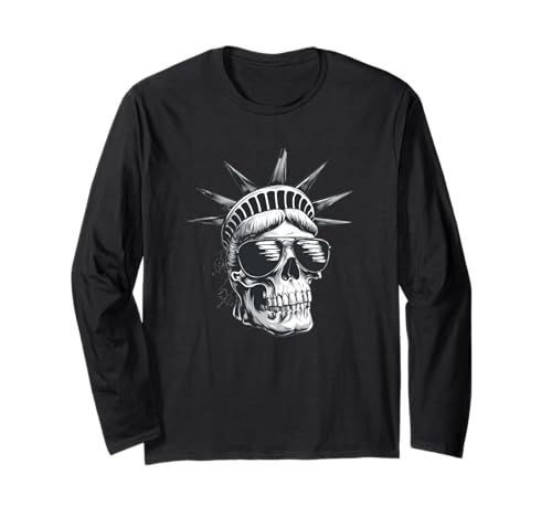 Skelett Liberty mit Sonnenbrille Kostüm für Erwachsene und Kinder Langarmshirt Skelett Liberty mit Sonnenbrille Kostüm für Erwachsene und Kinder Langarmshirt von Liberty Skull