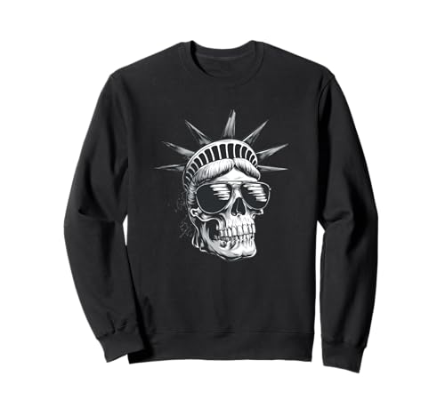 Skelett Liberty mit Sonnenbrille Kostüm für Erwachsene und Kinder Sweatshirt Skelett Liberty mit Sonnenbrille Kostüm für Erwachsene und Kinder Sweatshirt von Liberty Skull