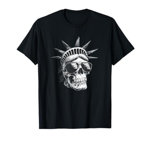 Skelett Liberty mit Sonnenbrille Kostüm für Erwachsene und Kinder T-Shirt Skelett Liberty mit Sonnenbrille Kostüm für Erwachsene und Kinder T-Shirt von Liberty Skull