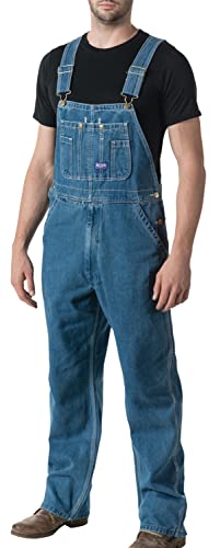 Liberty Herren Stonewashed Denim Bib Overalls, Stone Washed, 42W / 30L von Liberty