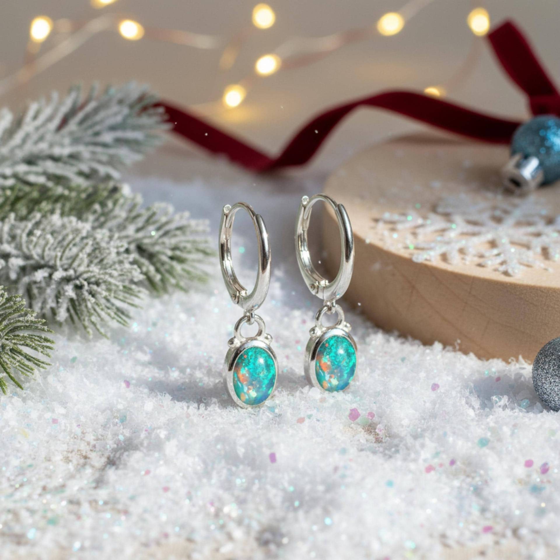 Farbenfrohe Opal-Ohrringe Mit Gsb-Zertifikat in Silber Gefasst, Damen Schmuck - 925 Silber, Handmade Jewelry, Geschenk Frau von LibertyAngelsOpal