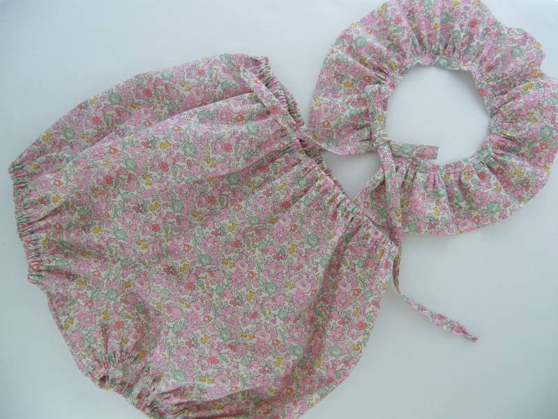 Bloomer Col Liberty Betsy Ann Soft Blue, Rosa Geburt 1/3/6/9/12/18 Monate 2/3 Jahre von LibertyCompagnie
