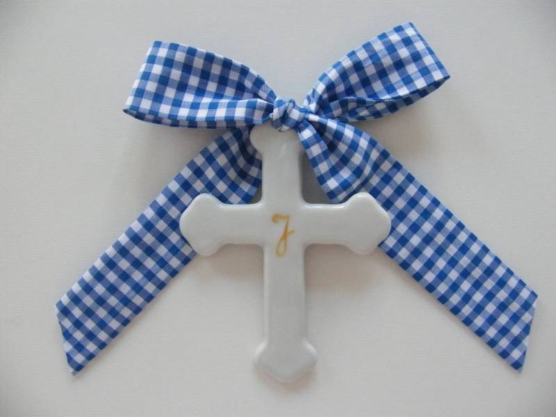 Feines Porzellankreuz Und Liberty Mitsi Jacinthe Blau Feines Porzellankreuz Und Liberty Mitsi Jacinthe Blau von LibertyCompagnie
