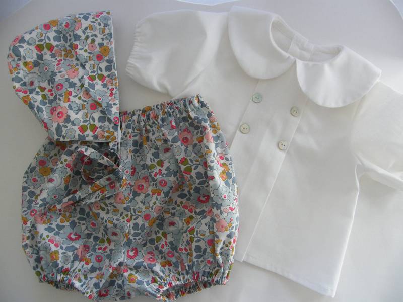Set Bloomer Begin Bluse Oeko-Tex Betsy Porzellan Geburt 1/3/6/9/12/18 Monate von LibertyCompagnie