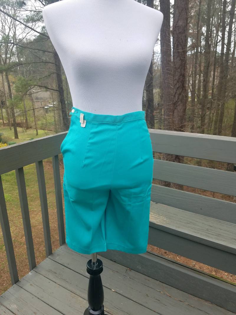 1950Er Jahre Shorts Vintage 50S Aqua Retro Pinup-Bermuda 1950Er Jahre Shorts Vintage 50S Aqua Retro Pinup-Bermuda von LibertyMarensVintage