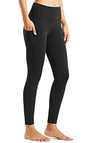 Libin Damen Thermo Leggings mit Taschen Yogahose Winter Gefüttert Thermische Laufhose Sporthose Thermounterwäsche Damen Sport Leggings Schwarz XL von Libin