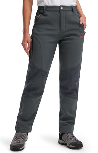 Libin Damen Outdoor Wanderhose Funktionshose Winter Softshellhose Kletterhose Wasserdicht Fleece Gefüttert Warm Winterhose, Dunkelgrau Groß Libin Damen Outdoor Wanderhose Funktionshose Winter Softshellhose Kletterhose Wasserdicht Fleece Gefüttert Warm Winterhose, Dunkelgrau Groß von Libin