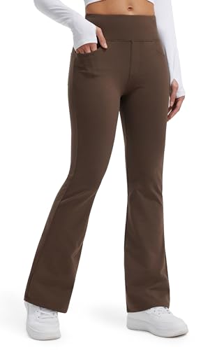 Libin Damen Thermo Flared Leggings Thermohose Wanderhose Wasserabweisend Schlaghose Winter Sporthose Trainingshose Bekleidung mit Taschen, Braun XXL Libin Damen Thermo Flared Leggings Thermohose Wanderhose Wasserabweisend Schlaghose Winter Sporthose Trainingshose Bekleidung mit Taschen, Braun XXL von Libin