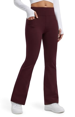 Libin Damen Thermo Flared Leggings Thermohose Wanderhose Wasserabweisend Winter Warm Sporthose Schlaghose Anzughose Tanzhose mit Taschen, Weinrot XS Libin Damen Thermo Flared Leggings Thermohose Wanderhose Wasserabweisend Winter Warm Sporthose Schlaghose Anzughose Tanzhose mit Taschen, Weinrot XS von Libin
