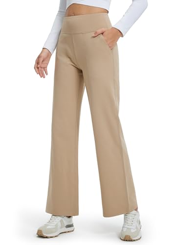 Libin Damen Thermohose Winter Yogahose Weite Fleece Gefütterte Hohe Taille Freizeithose Jogginghose mit Taschen Warme Straighthose Sporthose Trainingshose, Khaki XL Libin Damen Thermohose Winter Yogahose Weite Fleece Gefütterte Hohe Taille Freizeithose Jogginghose mit Taschen Warme Straighthose Sporthose Trainingshose, Khaki XL von Libin
