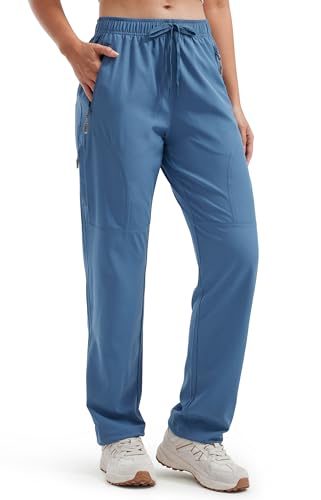 Libin Damen Wanderhose 29'' Cargohose Leichte Schnelltrocknend Outdoorhose Trekkinghose Atmungsaktiv Kletterhose Arbeitshose Safari Kleidung, Blau XL von Libin