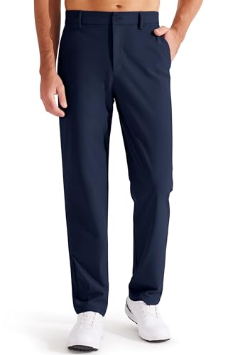 Libin Golfhose Herren Lang Chino Hose Herren Regular Fit Stretch Anzughose Business Hose Bequeme Stoffhose für Männer mit 4 Taschen 73cm Innenlänge Marineblau von Libin