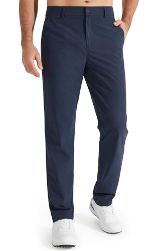 Libin Herren Golf Hosen Slim Fit Stretch Arbeitskleid Hosen 30"/32" Schnelltrocknend Leichter Casual Komfort mit Taschen (DE/NL/SE/PL, Bundweite & Schrittlänge, 38, 30, Navy Blue) von Libin