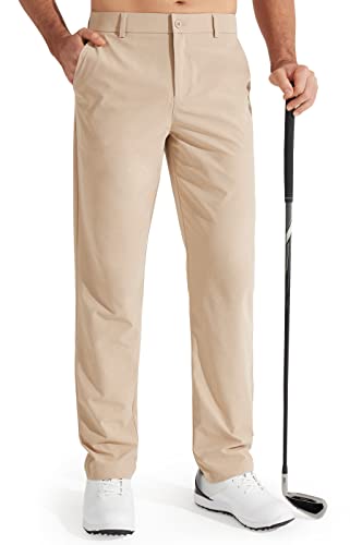 Libin Golfhose Herren Anzughose Chino Hose Slim Fit Stretch Stoffhose Golf Trousers Pants Stretchhose mit Reißverschluss 40W 32L Khaki von Libin
