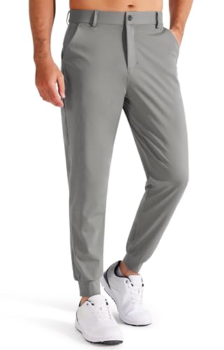 Libin Herren Golfhose Stretch Slim Fit Golf Jogginghose Anzughose Sporthose Lang Jogger Pants Chino Stoffhose mit Taschen, Grau L von Libin