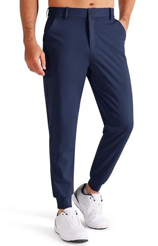 Libin Herren Golfhose Stretch Slim Fit Golf Jogginghose Anzughose Sporthose Lang Jogger Pants Chino Stoffhose mit Taschen, Marineblau M von Libin