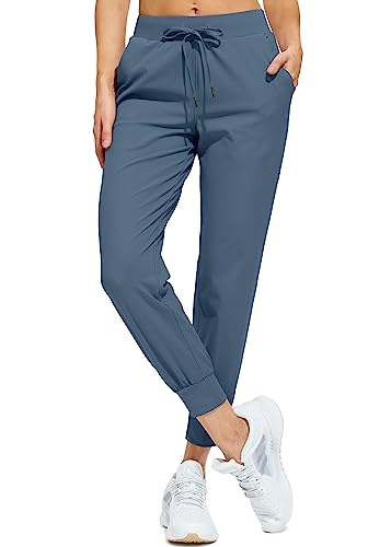 Libin Jogginghose Damen Sporthose Lang Trainingshose Leichte Freizeithose Yogahose Joggpants Stretch Sweathose Laufhose Stoffhose Elegant für Frauen Schiefer Blau XXL von Libin