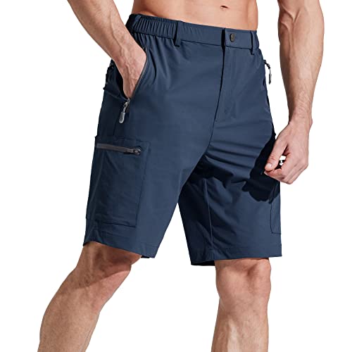 Libin Kurze Hosen Herren Wandershorts UPF50+ Leichte Quick-Drying Cargo Shorts,Männer Trekking Outdoor Golf Shorts Sommer Stretch Wasserabweisend, Navy, 3X-Groß von Libin