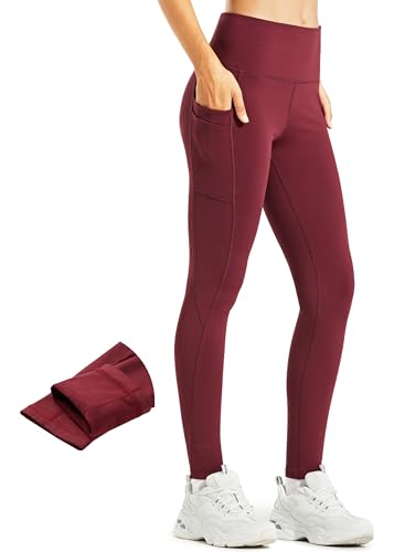 Libin Thermo Leggings Damen Winter Warm Thermoleggins Laufhose High Waist Wasserabweisend Thermohose Sportleggins Damen Lang mit Taschen, Rubinwein, M Libin Thermo Leggings Damen Winter Warm Thermoleggins Laufhose High Waist Wasserabweisend Thermohose Sportleggins Damen Lang mit Taschen, Rubinwein, M von Libin