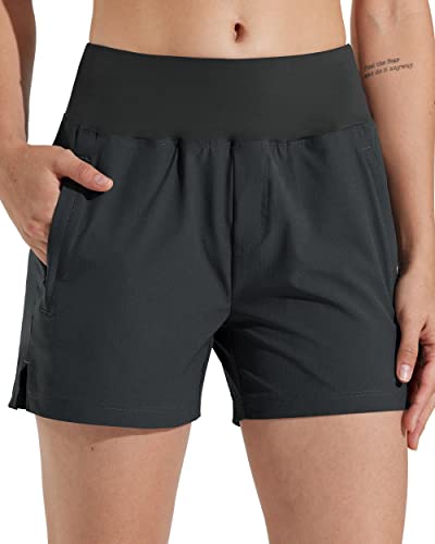Libin Wanderhose Damen Kurz 4" Wandershorts Outdoor Shorts Sports Laufshorts Stretch Schnelltrocknend Sommer Athletic Reisen Trekking Wander Shorts Hohe Taille mit Taschen, Schwarz, L Libin Wanderhose Damen Kurz 4" Wandershorts Outdoor Shorts Sports Laufshorts Stretch Schnelltrocknend Sommer Athletic Reisen Trekking Wander Shorts Hohe Taille mit Taschen, Schwarz, L von Libin