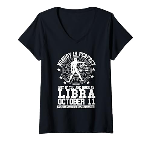 Damen Waage Sternzeichen Oktober 11 Lustige Astrologie Geburtstag Party T-Shirt mit V-Ausschnitt Damen Waage Sternzeichen Oktober 11 Lustige Astrologie Geburtstag Party T-Shirt mit V-Ausschnitt von Libra Horoscope Tee Zodiac Astrology Birthday Gift