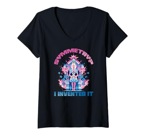 Damen Symmetry I Invented it T-Shirt mit V-Ausschnitt Damen Symmetry I Invented it T-Shirt mit V-Ausschnitt von Libra Symmetry Invented Libras Charm Small Make