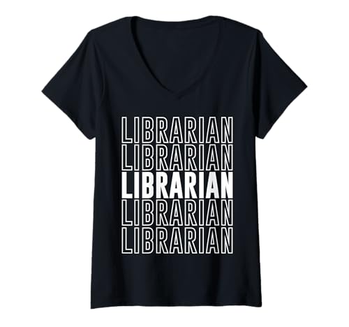 Damen Bibliothekar T-Shirt mit V-Ausschnitt von Librarian Apparel